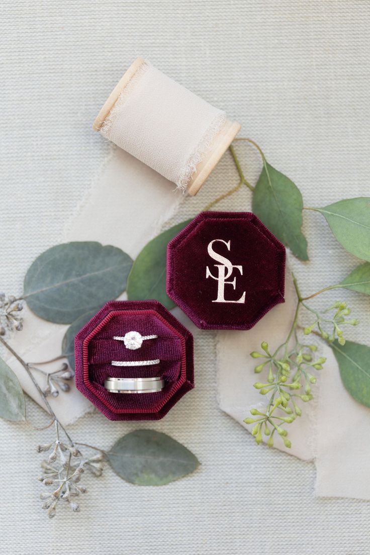 wedding rings and ring box
